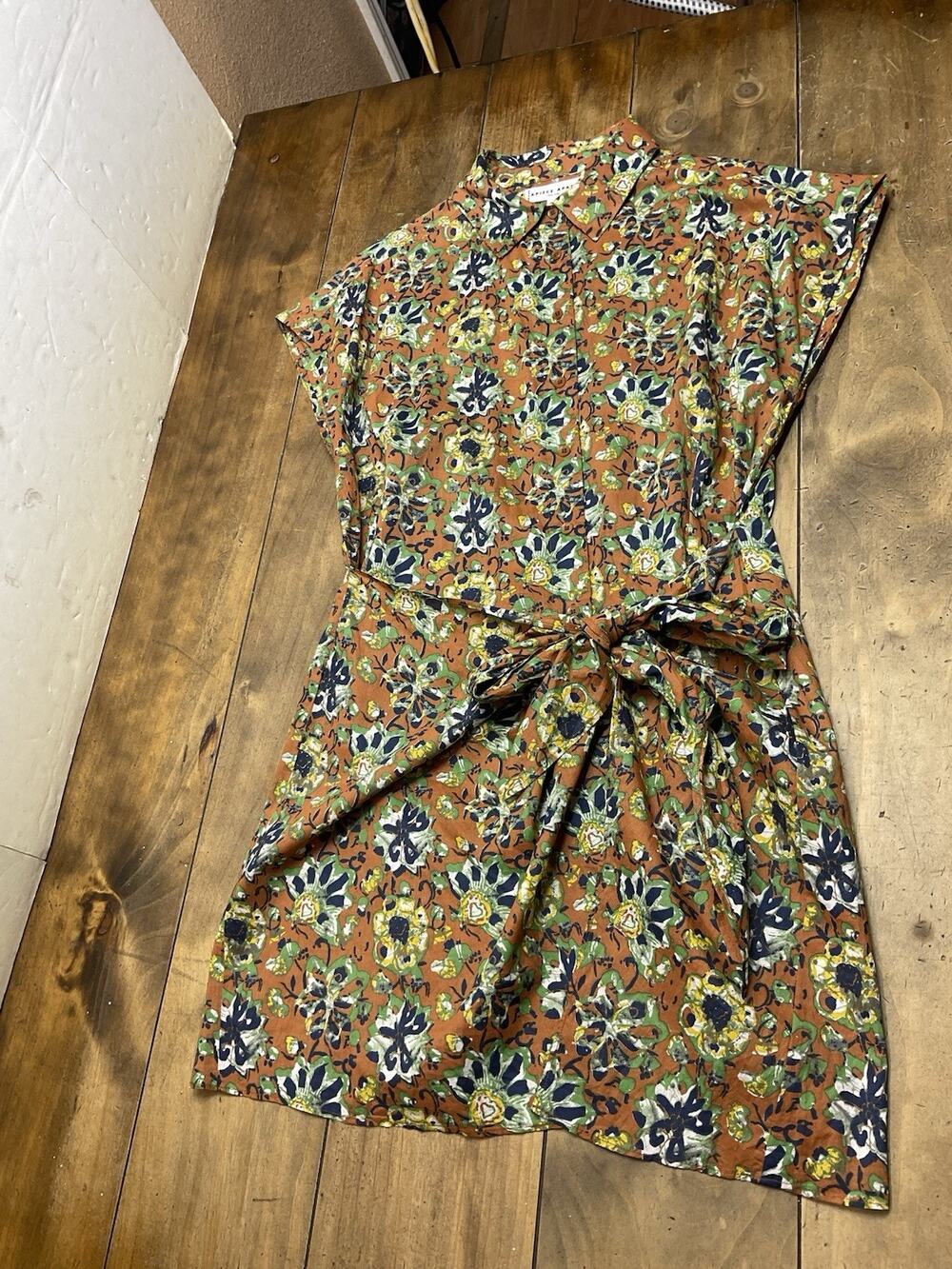 Apiece Apart San Vito Organic Cotton Voile Mini Wrap Dress Size 10